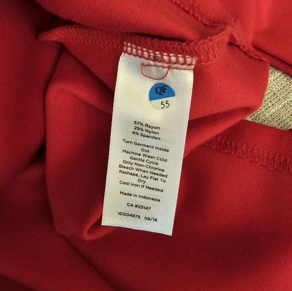 Talbots Medium Stretchy Red Tailored Thick Jersey Blouse Ribbon - Picture 5 of 8